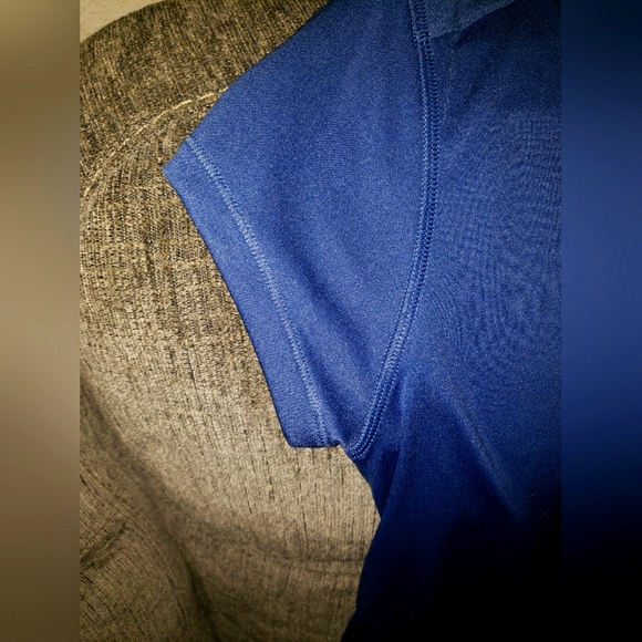 C9 Champion DuoDry Top Shirt Athletic Short Sleeve Cutout Back L Women Blue - Picture 4 of 8